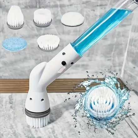 XIYHUIA Multi-Surface Electric Rotating Brush | USB Rechargeable 1200mAh Lithium Battery | Versatile Cleaning for Cars, Kitchens, Bathrooms & More | Includes Multiple Interchangeable Heads | Compact Design with Blue Water Tank | Efficient Cleaning Tool