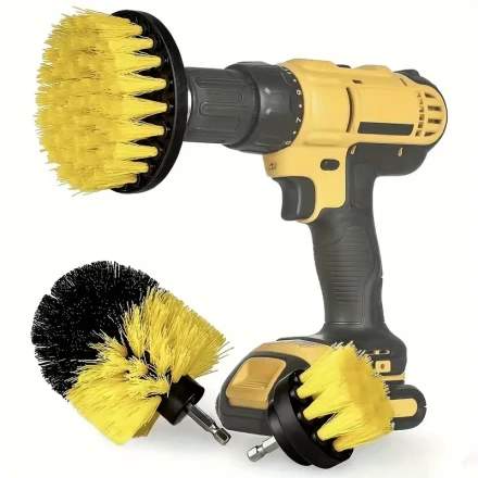 3pcs Drill Brush Attachment Set, Power Scrubber Cleaning Kit For Bathroom, Kitchen, Car & More