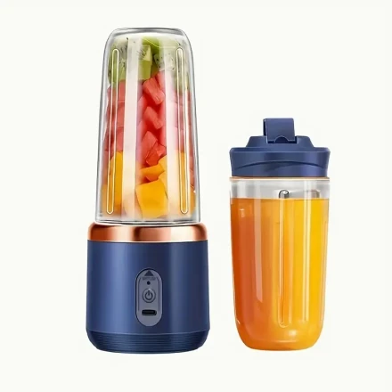 Portable Charging Juicer, Juice Cup, a Juicer with 2 Cups, Rechargeable Battery, Food-Grade Materials, Perfect Holiday Gift.