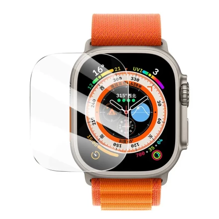 1pc Tempered Glass Screen Protector for Apple Watch Ultra / Ultra2, Full Coverage, Ultra-Thin, Scratch-Resistant, 9H Hardness, High Temperature Reinforced, Wide View, Case Friendly