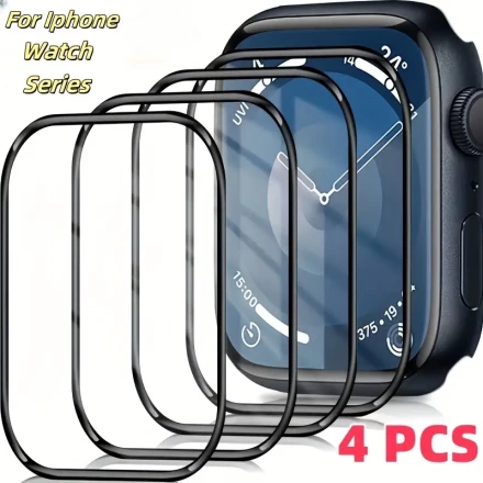 4pcs 3D Curved Full Coverage Screen Protector for Apple Watch Series10 46mm 42mm 10 Aluminum 46mm 42mm 8 9 45mm 41mm Watch Series8 Aluminum 9 Aluminum 45mm 41mm Apple Watch Ultra 2 Apple Watch SE(2022) 44mm 40mm
