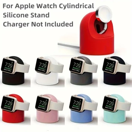 1pc Silicone Charging Stand for Apple Watch, Water-Resistant Desktop Dock Compatible with 1st-6th Generation, Outdoor Lifestyle Accessory, Ideal Gift for Birthdays & Easter