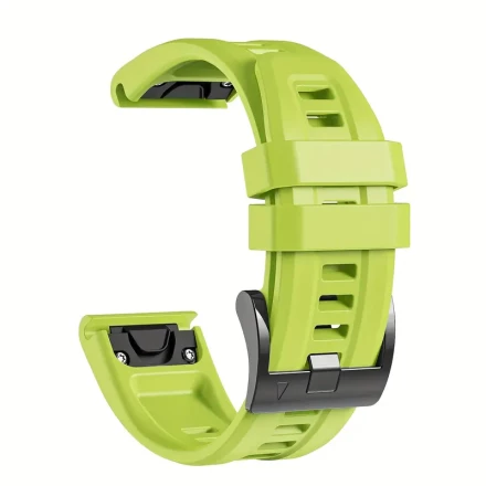 Durable 22mm Quickfit Sport Silicone Band, Waterproof Green Replacement Strap with Secure Buckle for Garmin Fenix 8/7/7 Pro/6/6 Pro/5/5 Plus & Forerunner 965 955 945 935/Approach S62 S60 - Comfort Fit, Quickfit Sport, Silicone Band