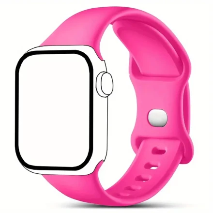 Sport Band Compatible with iWatch Band 44mm 45mm 46mm 40mm 42mm 38mm 41mm 49mm, Soft Silicone Waterproof Replacement Strap for iWatch Watch Series 10 9 8 7 6 5 4 3 2 1 SE Ultra Women Men