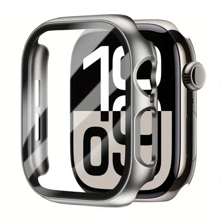 For Apple Watch Series 1-9/SE/Ultra, 46mm/42mm Compatible, PC Material, Full Coverage Screen Protector with Easy Installation, Anti-Fingerprint, Bubble-Free, Precise Cutouts for Apple Watch