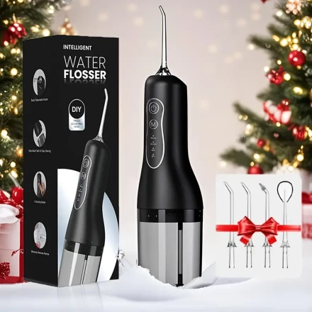 Water Flosser Toothpicks, Portable Cordless Oral Irrigator, 4 Modes, 4 Interchangeable Nozzles, Rechargeable Travel Irrigator Cleaner, Suitable for Travel And Braces Care.