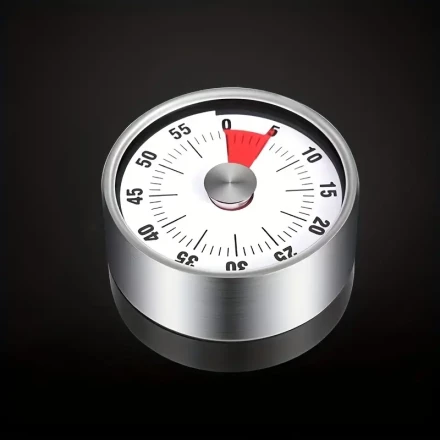 Multi-functional Stainless Steel Kitchen Timer - Magnetic Adsorption, 60 Minute Mechanical Countdown, Battery Free, Suitable for Cooking and Learning, Alarm Reminder, Suitable for Kitchen Baking, Sports and Fitness, Beauty and Skincare, Rest Timing