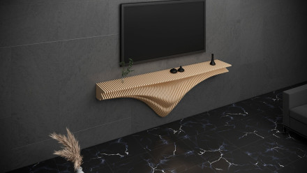 Symmetrical shelf for a TV