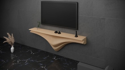 Symmetrical shelf for a TV
