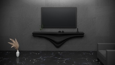 Symmetrical shelf for a TV