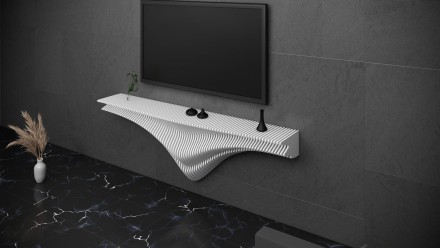 Symmetrical shelf for a TV