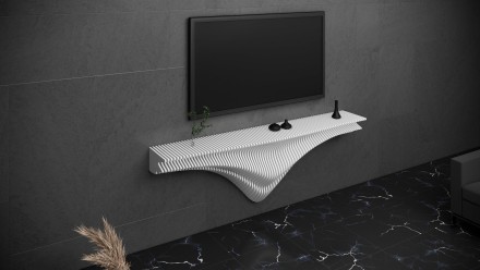 Symmetrical shelf for a TV