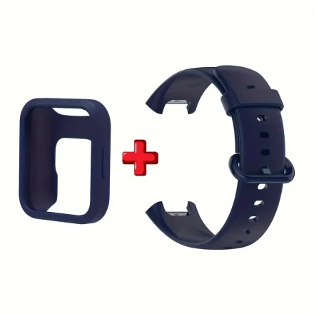 Soft Silicone Strap & Protective Cover for Xiaomi Redmi Watch 2 Lite - Durable Smartwatch Band with Case, Compatible with Redmi Watch 2, Multiple Colors (Purple, Black, Beige, Green, Brown), Smartwatch Accessories | Flexible Watch Strap | Silicone Watch C