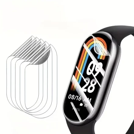5-Pack TPU Screen Protector for Xiaomi Mi Band 8/9/NFC, 9H Hardness, Ultra-Clear, Bubble-Free Installation, Oil & Water Resistant, Anti-Fingerprint