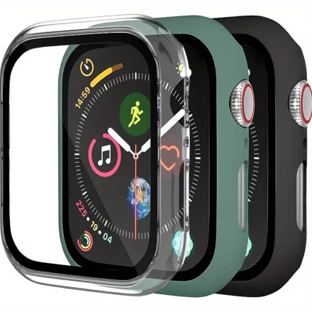 3pcs/Set, Protective Case Suitable For The IWatch. Suitable For IWatch Series 1, 2, 3, 4, 5, 6, 7, 8, 9, With Screen Protective Film, Ultra-thin Protective Bumper, Fully Covered With Hard Shell Protection Edges, Suitable For Both Men And Women