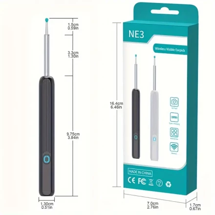 Ear Wax Removal Tool with 8pcs Ear Set Ear Cleaner with Camera Earwax Removal Kit with Light Ear Camera with 4 Ear Spoon Ear Cleaner for IOS & Android