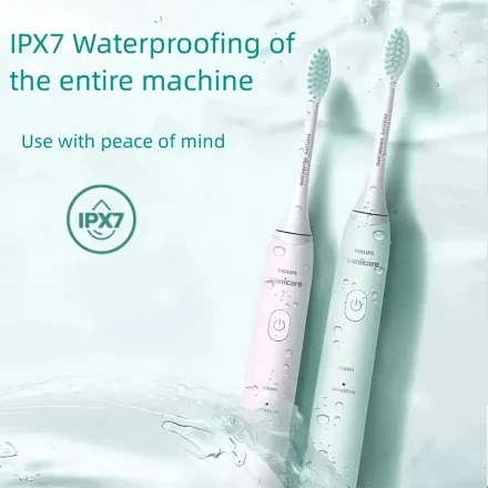 Philips Sonicare 2100 Series HX2421 Electric Toothbrush with Multiple Brush Heads, USB Charging Base, Fully Waterproof, Sonic Vibration, Fully Automatic, Soft Bristles, Two Modes, 30,000 Brush Head Movements Per Minute, Perfect for Lunar New Year And Vale