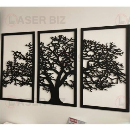 3 pieces Wall Art with a Tree