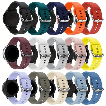 15pcs/set 20mm 22mm Silicone Watch Bands For Samsung Galaxy Watch Active 2 Bands 40mm 44mm/Active 40mm/for Galaxy Watch 3 41mm/for Galaxy Watch 42mm/Gear S2/for Galaxy Watch 4 Watch Bands For Galaxy Watch 3 45mm Band/for Galaxy Watch 46mm/Gear S3 Frontier