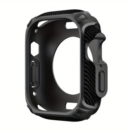Shockproof Carbon Fiber Texture TPU Case for Apple Watch Ultra 49mm - Anti-Scratch Protective Cover