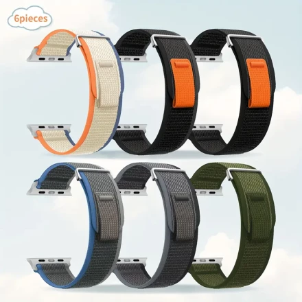1pc Nylon Sport Band for iWatch 38mm-49mm, Water-Resistant Replacement Strap with Deployant Clasp, Comfy & Lightweight, Easy to Install, Skin-Friendly Texture, No Battery, for iWatch Series 1-10