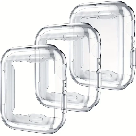 3pcs Set Ultra-Thin HD TPU Full Coverage Cases for Apple Watch - Shockproof & Scratch-Resistant, Stylish Design, Fits 38/40/41/42/44/45/49mm Models, for iWatch Series Ultra/SE/9/8/7/6/5/4/3/2/1