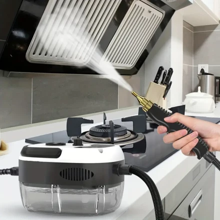 European Regulation Portable Handheld Steam Cleaner with Brush Head, High Temperature Pressurized Steam Cleaner for Kitchen Furniture and Bathroom