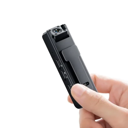 1080P HD Wearable Body Camera with Night Vision - Rechargeable, Clip-On Design for Meetings & Outdoor Activities, USB Charging, SD Card Not Included, SD Card Not Included