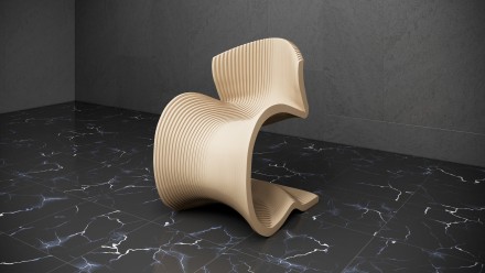 Curved wooden chair