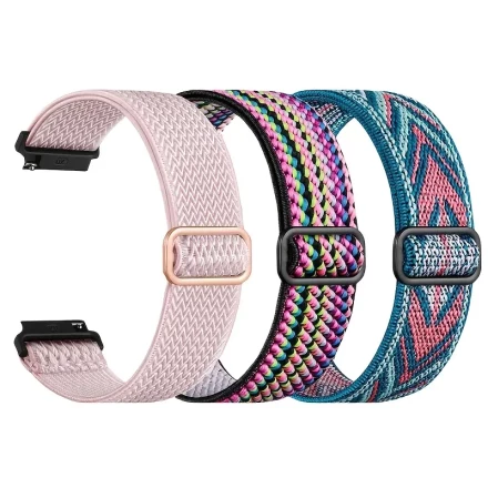 3pcs Bands Compatible with Galaxy Watch 7 6 5 4 Band 40mm 44mm, Samsung Galaxy Watch 6 4 Classic/Watch 5 Pro Band 45mm/Active 2/Watch 3 41mm, 20mm Soft Stretchy Nylon Sport Strap.