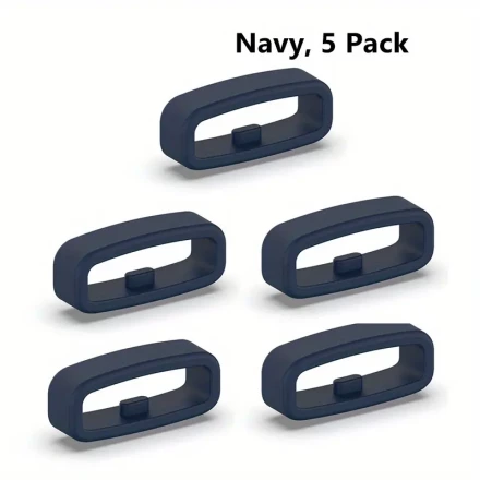 5pcs Silicone Fastener Rings for Garmin Vivoactive 3, Forerunner 645/245, Venue, Vivomove, Fenix 6S/5S - Secure Band Loop & Holder Retainer