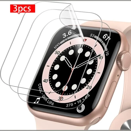 3pcs HD Clear TPU Screen Protector for Apple Watch Series 1-10, Ultra/SE, 38/40/41/42/44/45/49mm - Full Coverage, Scratch-Resistant, Easy Application, Watch Screen Protection|Full Coverage Design|Durable Watch Protector