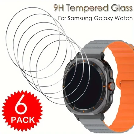 6pcs Tempered Glass Screen Protector for SamSung for Galaxy Watch Ultra FE Watch7 Watch6 Watch5 Watch4 40mm 44mm Watch5 Pro 45mm Watch6 Classic 43mm 47mm Watch4 Classic 42mm 46mm Glass Film for Galaxy Watch Ultra FE 7 6 4 5 Pro Clear Glass Cover Screen Fi