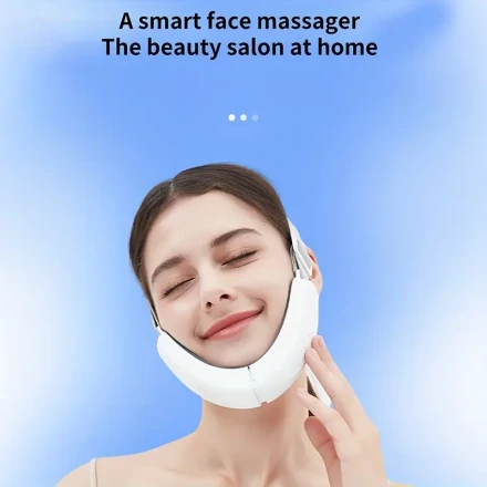 1pc Facial Beauty Facial Massager Intelligent Beauty Instrument White V-shape Female Home Portable Universal-Multi-color