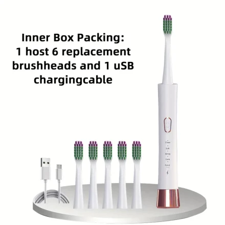 Send 6 toothbrush heads, rechargeable electric toothbrush home special offer soft hair portable adult sonic electric toothbrush, model E815, give as gifts for partners and family