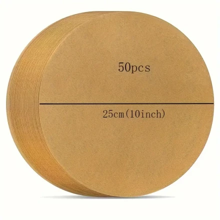 25Cm Round Paper Mats Without Holes, Round Non-Stick Baking Parchment Paper for 10'' (25Cm) Cake Pans, Non-Stick Liners for Baking, Grilling, Steaming, Microwave, Air Fryer, Baking Tools, Kitchen Gadgets, Kitchen Accessories, Home Kitchen Items.