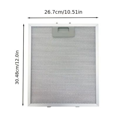 2-Pack Aluminum Alloy Range Hood Filters - Modern Durable Grease Mesh with Ergonomic Handle, Filter Replacement for Kitchen Exhaust Fans