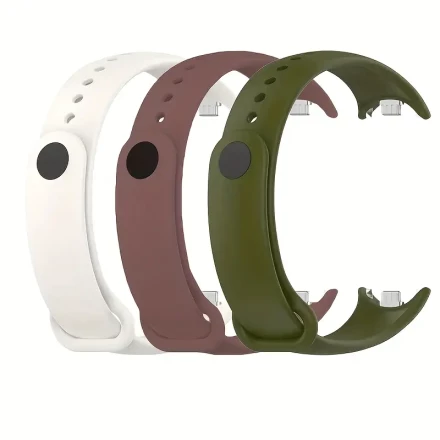 3-Pack Resin Replacement Bands Compatible with Xiaomi Mi Band 8/9 - Durable, Adjustable and Comfortable Wristbands with Tang Buckle, No Battery