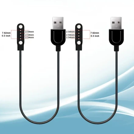 2pcs/Pack Smart Watch Universal Charger Magnetic Smartwatch Accessories 4 Pin 2.54mm Magnetic Suction Replacement Charger for Smart Watch/Fitness Tracker