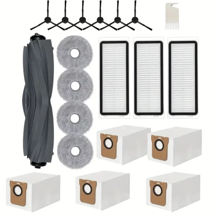 20Pcs Dreame L10s Ultra/L10 Ultra/L10s Pro/L10s Pro Gen 2/L10 Prime Replacement Accessories Kit - Includes 1 Main Brush, 6 Side Brushes, 3 HEPA Filters, 4 Mop Pads, 5 Dust Bags - Compatible with Xiaomi X10+/X20+