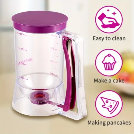 Cupcake Batter Separator And Dispenser - Handheld Funnel Measuring Cup Tool For Mess-Free Baking