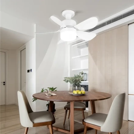 Easy-Install Smart Fan Light with Remote - 3 Adjustable Modes & Speeds, E26/E27 Base, Perfect for Bedroom, Bathroom, Kitchen, Living Room