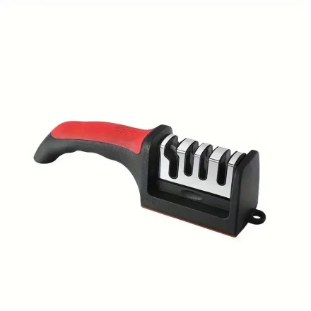 Professional 4-Stage Manual Knife Sharpener - Portable Kitchen Sharpening Stone, Non-Electric, Durable Plastic