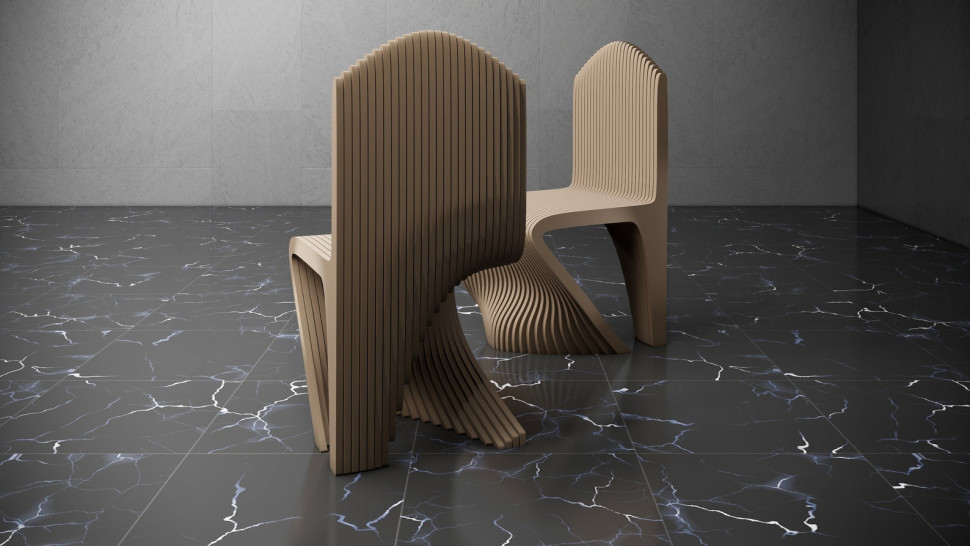 Artistic chair with parametric design
