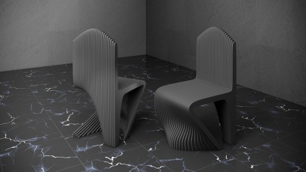 Artistic chair with parametric design