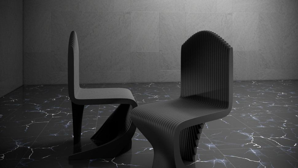 Artistic chair with parametric design