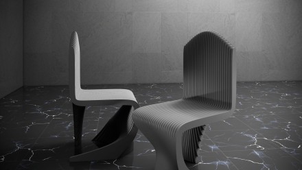 Artistic chair with parametric design