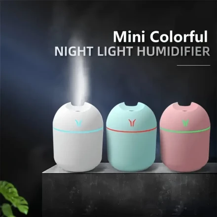 1pc USB-Powered Essential Oil Aroma Diffuser & Humidifier with Cold Mist, Colorful Night Light - Enhances Room Freshness & Plant Health, Available in White, Mint Green, Pink, Aroma Diffuser for Home