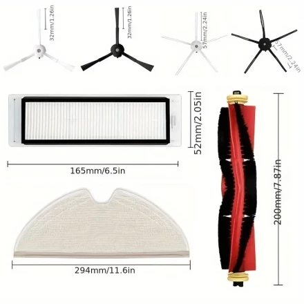 Roborock S5/S5 Max/S6/S6 Max Replacement Side Brushes, Uncharged, No Battery, Compatible Vacuum Parts