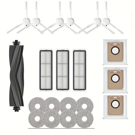 21pcs Accessory Kit for Dreame L10s Ultra & L10 Robot Vacuum Cleaners - Includes Main Brush, Side Brushes, HEPA Filters, Dust Bags & Mop Pads
